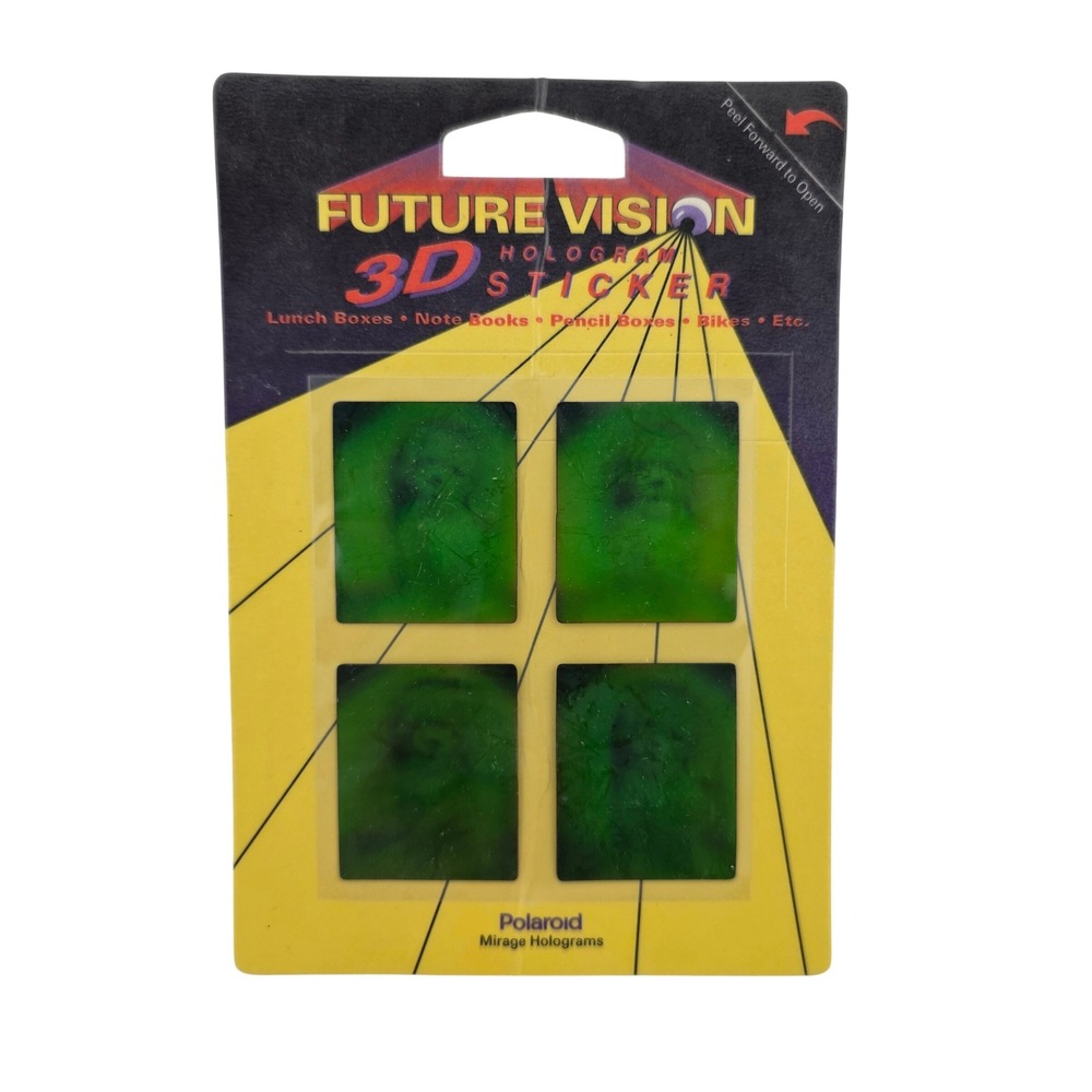 Polaroid Future Vision 3D Hologram Sticker Puppy 1993 Green New Nostalgia 90s